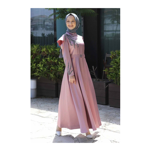 Bild von Modamihram Abendkleid Mit Stoned-burn-muster, Dusty Rose für Damen - 48