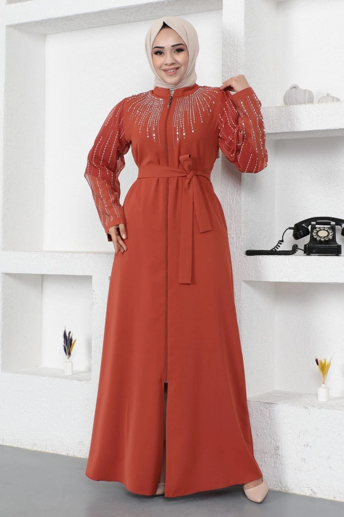 Bild von Modamihram Steinperlen-pailletten-abaya-fliese für Damen - 40