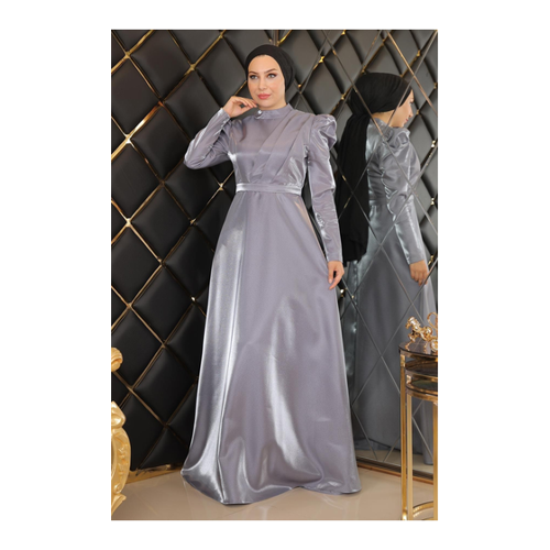 Bild von Modamihram Abendkleid Mit Drapierter Brust, Grau für Damen - 42