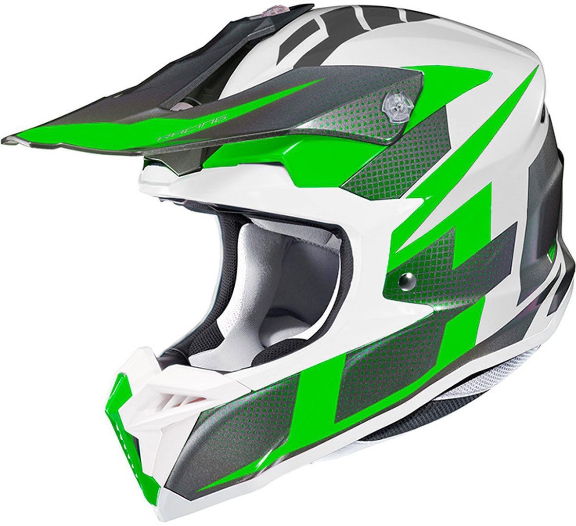Bild von HJC i50 Argos Motocross Helm, weiss-grün, Größe L