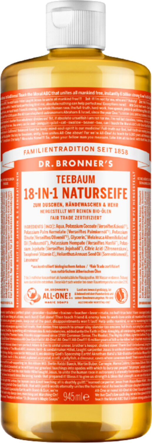 Bild von Dr. Bronners Flüssigseife Teebaum, 1-tlg., Liquid Soap 945 ml