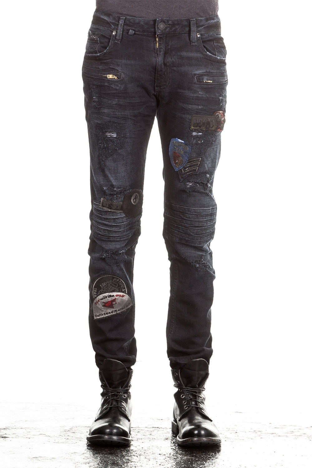 Bild von Robin`s Jean Herren Jeans MOTARD PATCHES dunkelblau