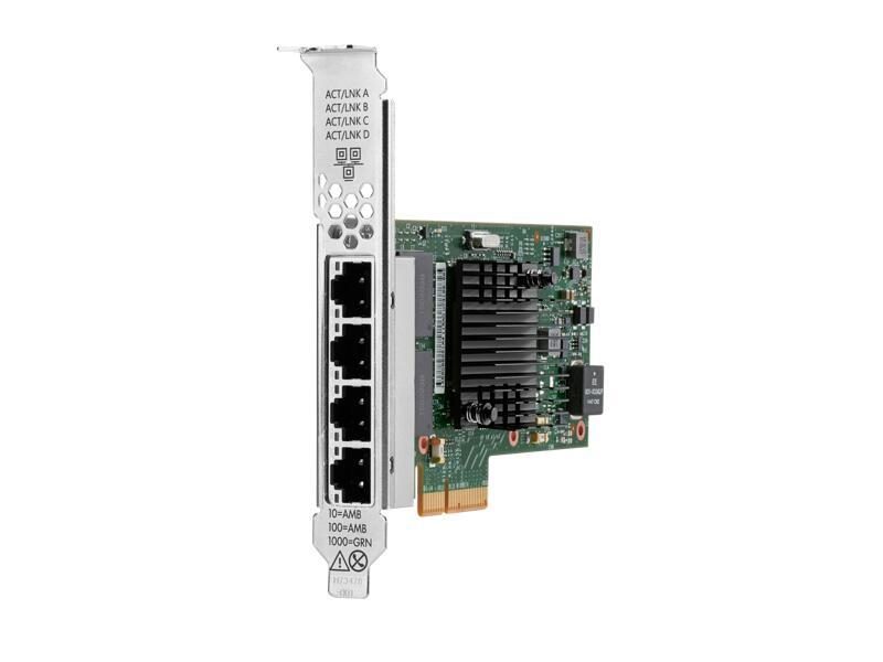 Bild von HPE Broadcom BCM5719 Ethernet 4-port BASE-T Adapter for (PCI-E x4), Netzwerkkarte, Schwarz, Silber