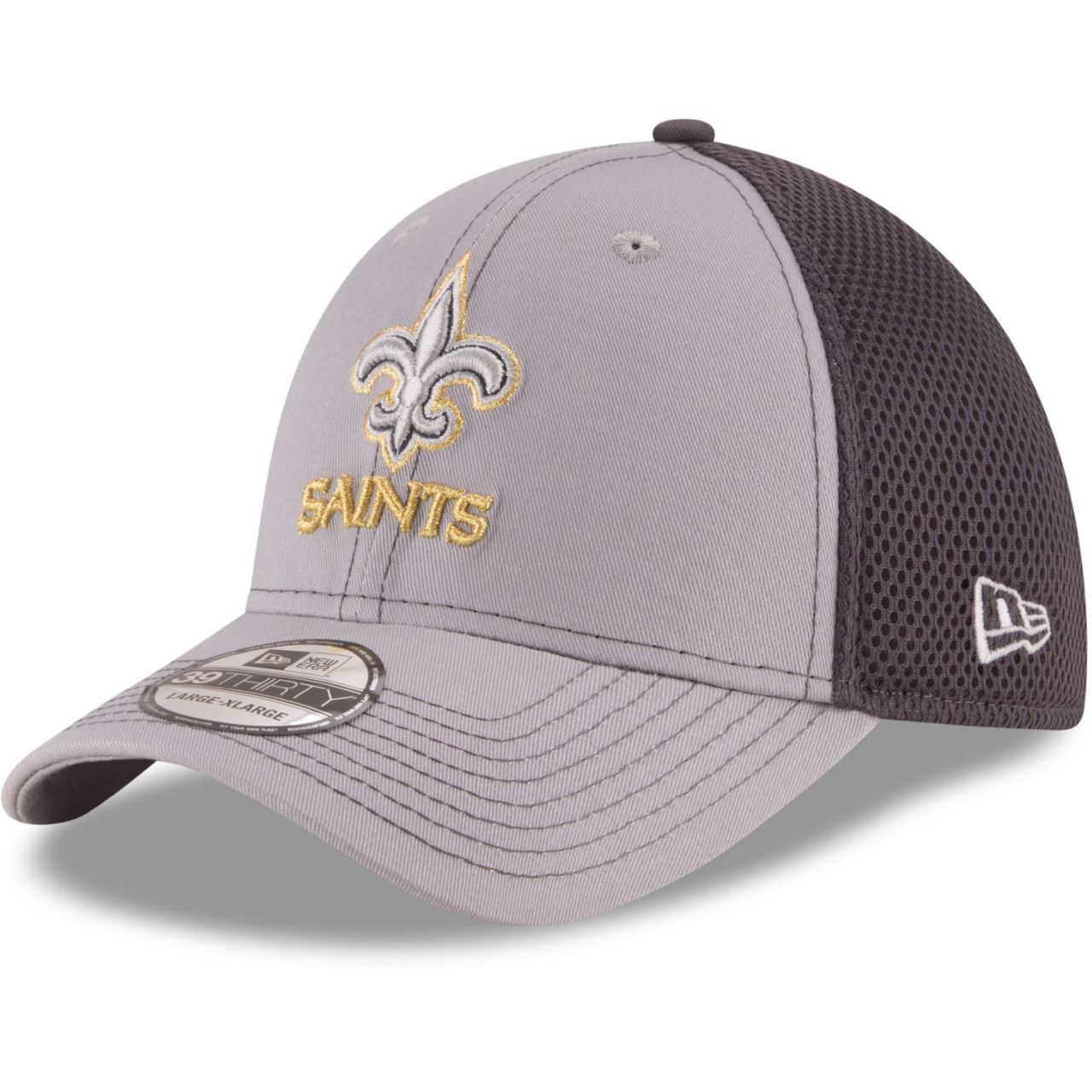 Bild von New Era, Herren, Cap, 39Thirty Stretch Mesh Cap - New Orleans Saints - S/M, Grau, (M)