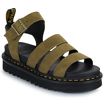 Bild von Dr. Martens Blaire Nubuck Fisherman Sandale für Damen, gezahnte Oliven, 37 EU