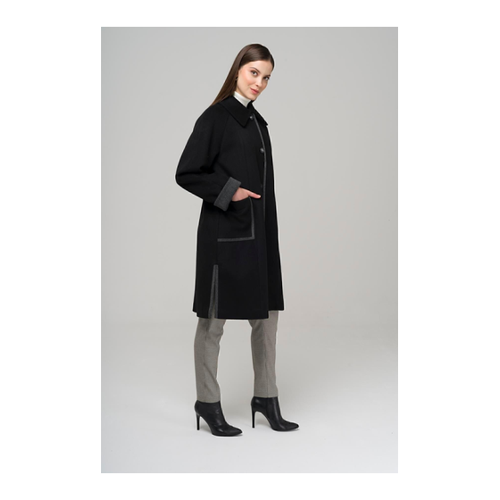 Bild von Olcay Raglanärmel Tasche Garni Detaillierter Plus Size Mantel für Damen in Schwarz