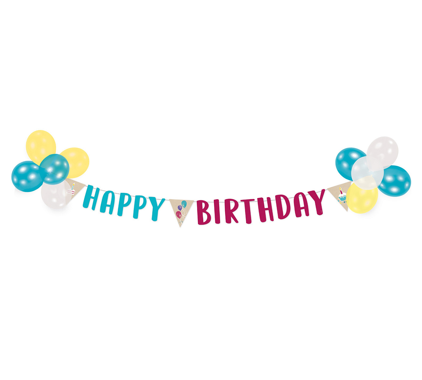 Bild von "My Happy Birthday" Dekoset Ballons + Buchstabenkette