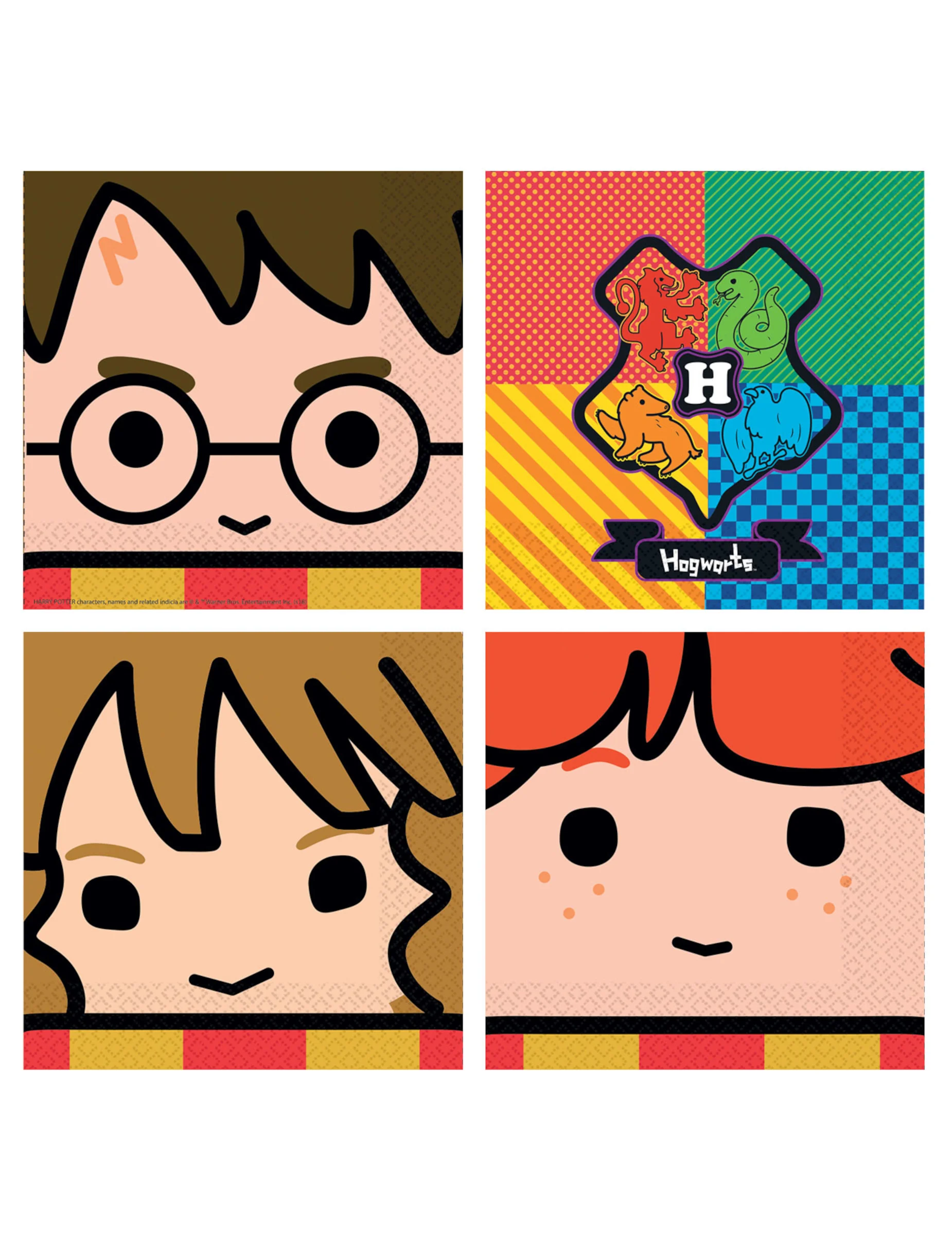 Bild von Süße Harry Potter-Servietten Tischdekoration 16 Stück bunt 33 x 33 cm