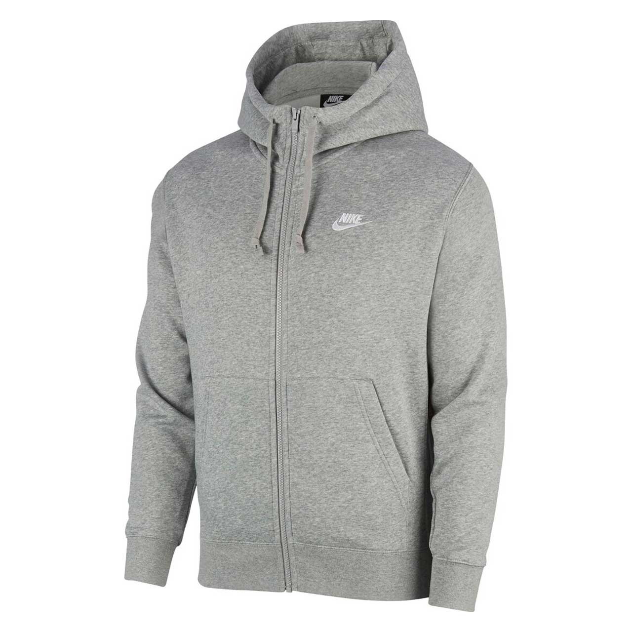 Bild von Nike Club Full Zip Herren Kapuzenpullover - Grau - Größe: XL - Foot Locker