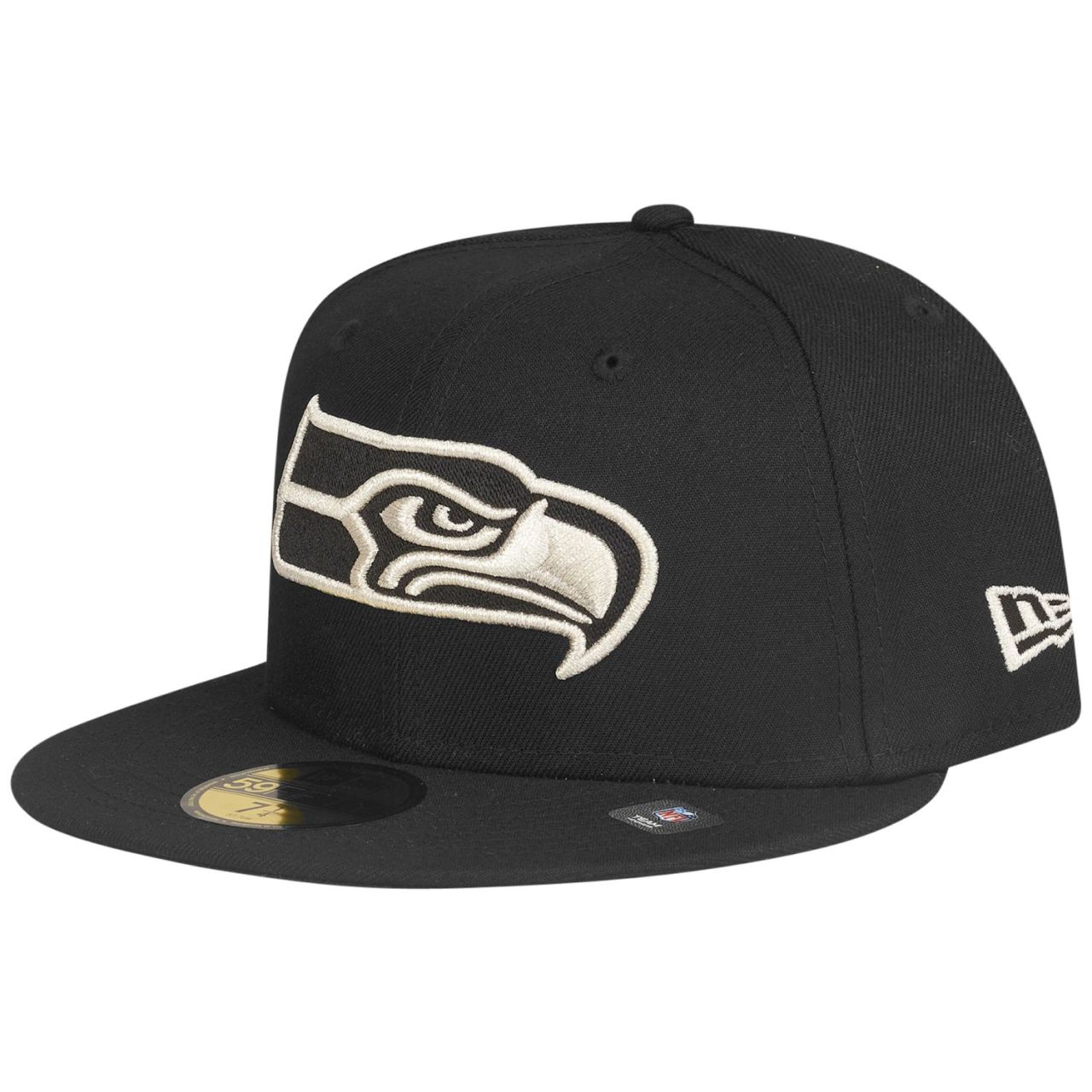 Bild von New Era, Herren, Cap, 59Fifty Fitted Cap - METALLIC Seattle Seahawks - 8, Schwarz, (8)