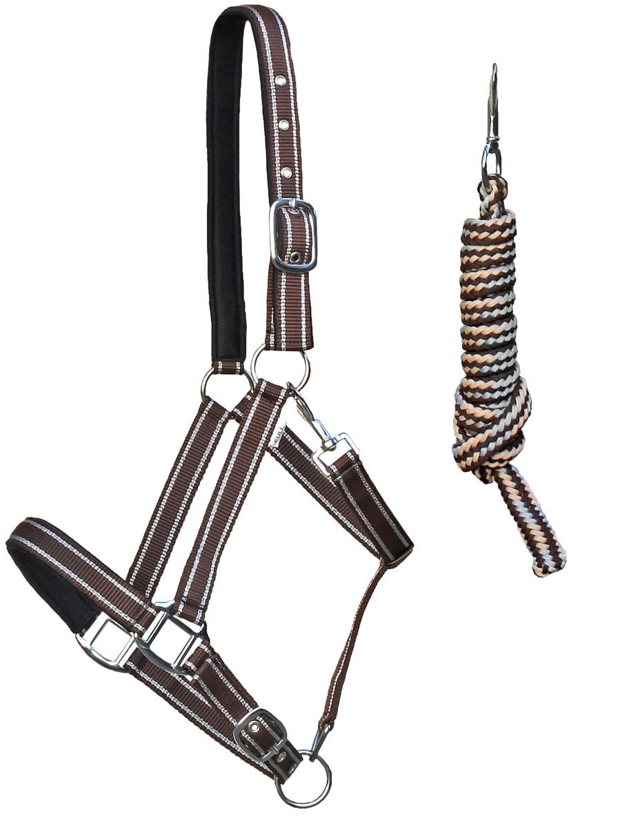 Bild von Euroriding Halfter & Strick SET, braun PONY