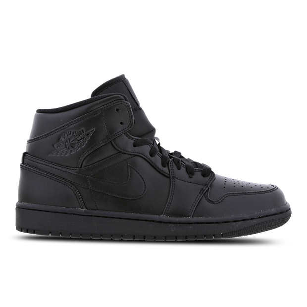 Bild von Jordan 1 Mid Herren Schuhe - Schwarz - Größe: 41 - Leder, Synthetik - Foot Locker