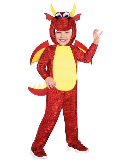 Bild von Amscan Kostüm Drachen Kostüm "Red Dragon" für Kinder - Rot, Comic Tierkostüm