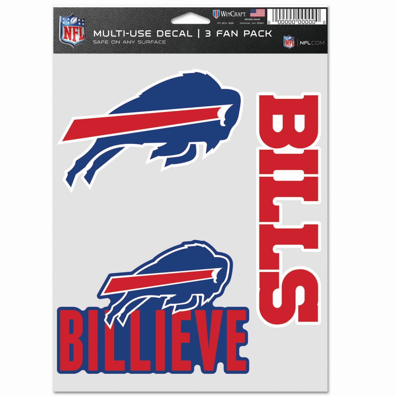 Bild von WinCraft Wanddekoobjekt NFL Aufkleber Use 3er Set 20x15cm Buffalo Bills