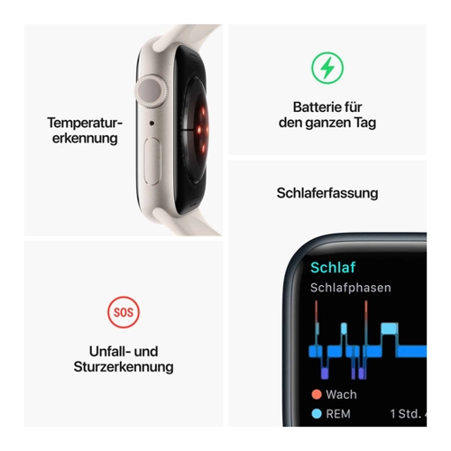 Bild von Apple Watch 8 (GPS) 45mm Midnight Aluminium / Sport Band