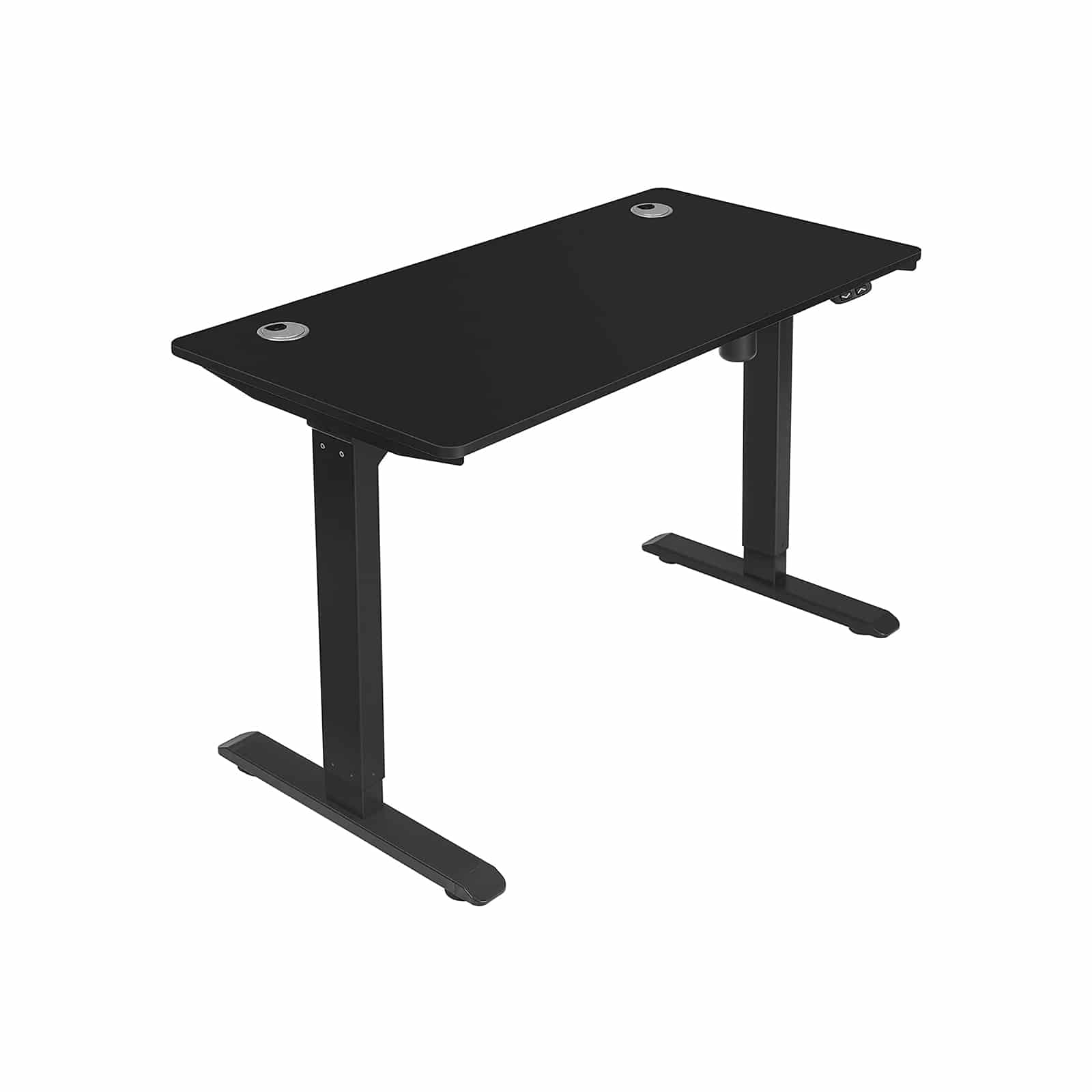 Bild von SONGMICS Höhenverstellbarer Schreibtisch elektrisch, 60 x 120 x (70-118) cm, Tischgestell, Schreibtischständer, mit Tischplatte, stufenlos verstellbar, Stahl, schwarz LSD011B02
