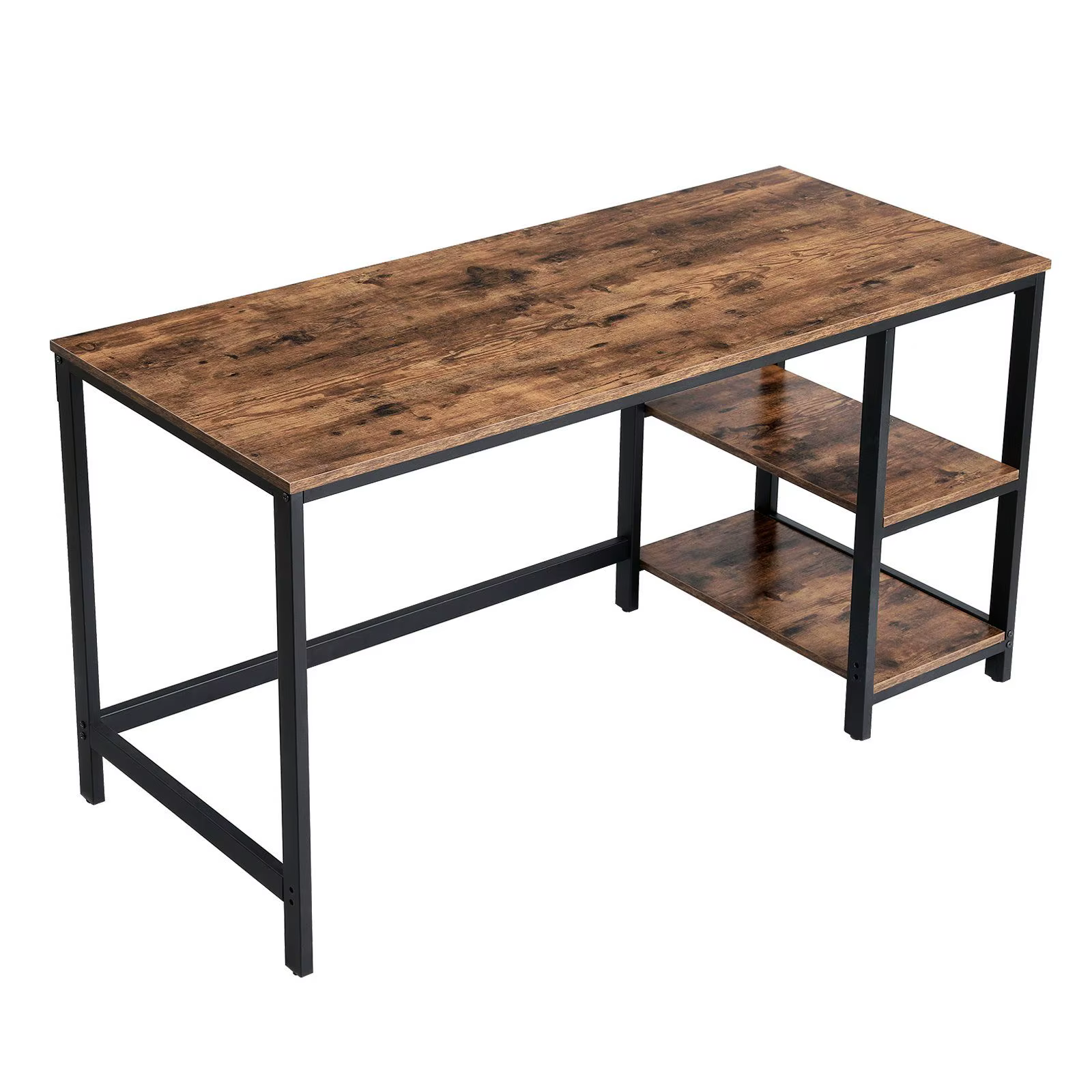 Bild von VASAGLE Schreibtisch braun rechteckig, 4-Fuß-Gestell schwarz 140,0 x 60,0 cm