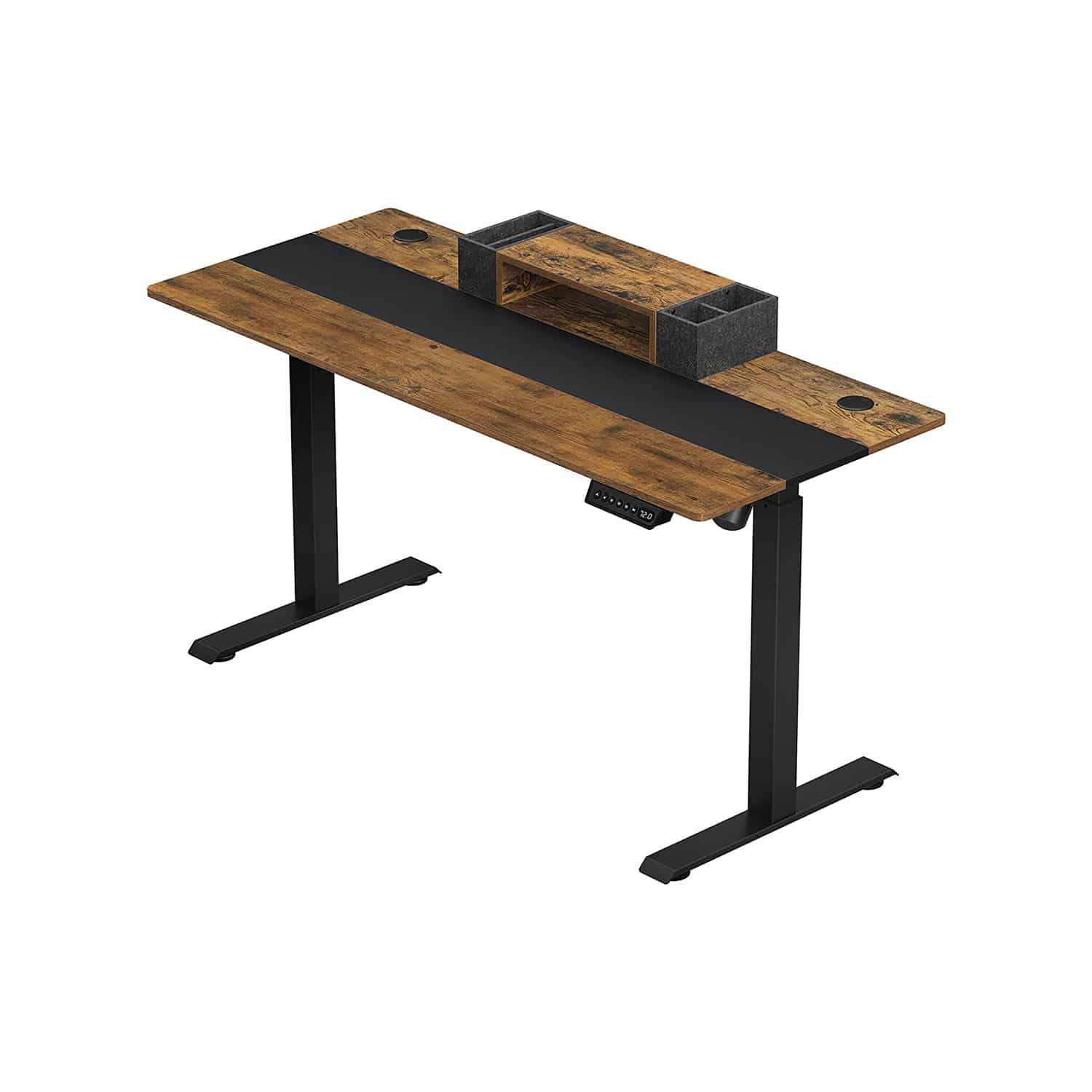 Bild von Höhenverstellbarer Schreibtisch vintagebraun-schwarz