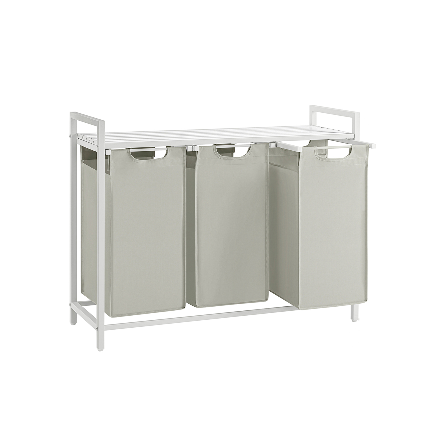 Bild von Wäschekorb 3 x 38 L mit 1 Ablage weiß