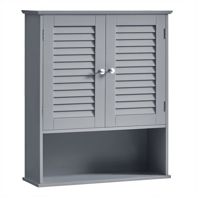 Bild von VASAGLE Hängeschrank Badezimmerschrank Wandschrank Lamellentüren und offenem Fach