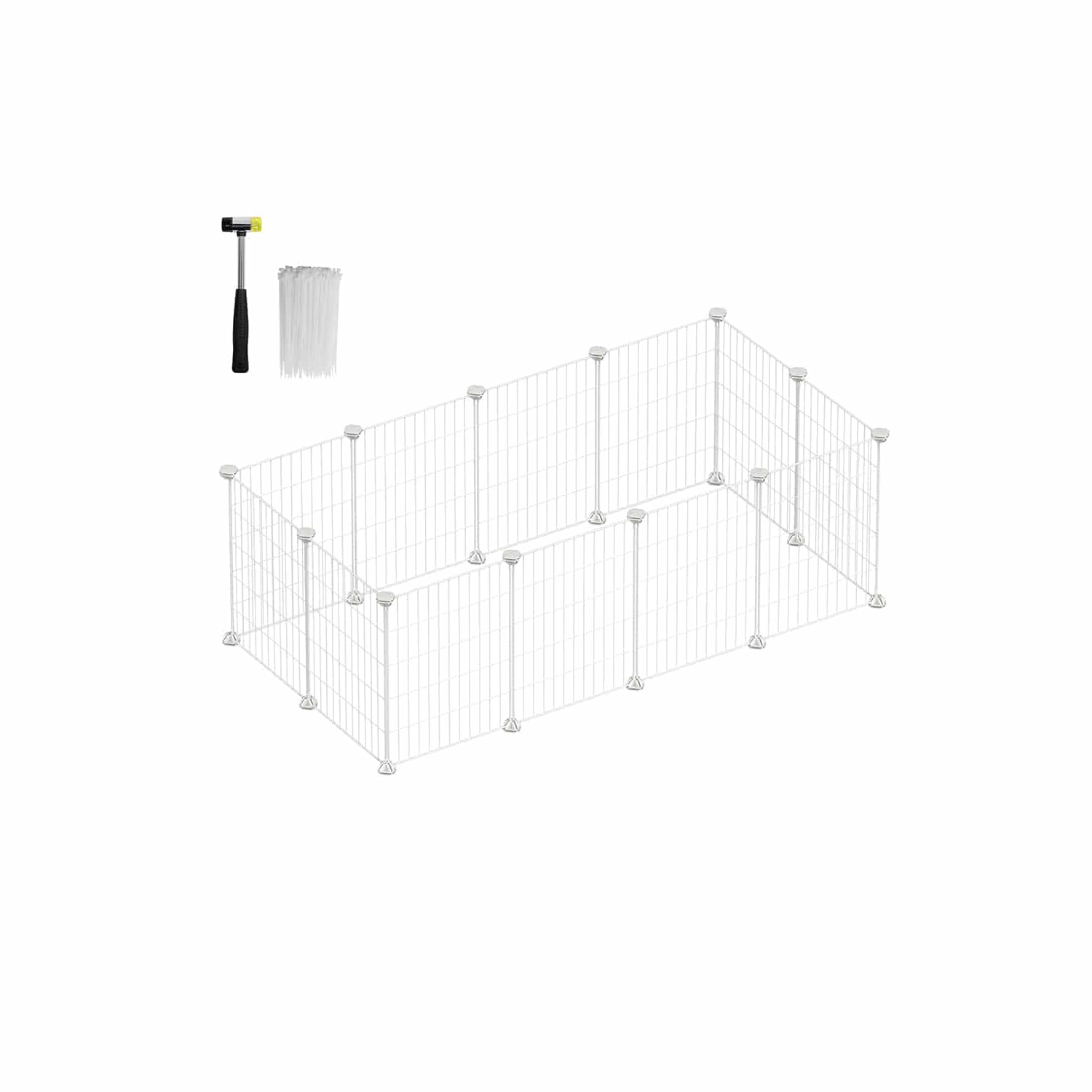 Bild von DIY-Kleintiergehege aus Metall 123 x 63 x 41 cm weiß