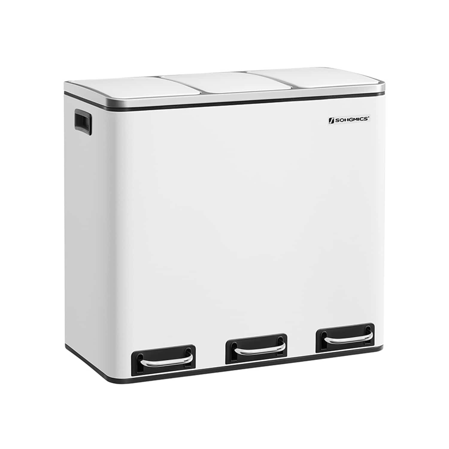 Bild von SONGMICS Mülleimer, Mülltrennsystem, 3 x 18 L, ergonomisch, 3 Fächer
