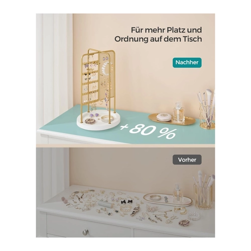 Bild von Schmuckhalter mit Metallrahmen Geschenkidee goldfarben von SONGMICS