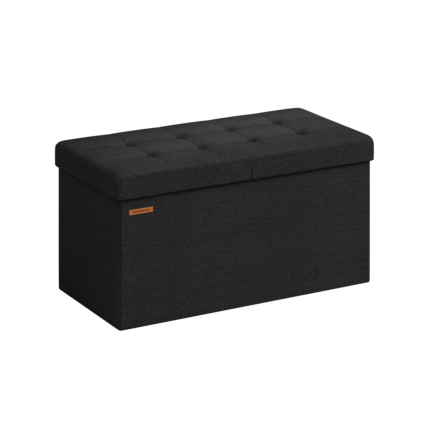 Bild von Sitzbank mit Stauraum 38 x 76 x 38 cm tintenschwarz