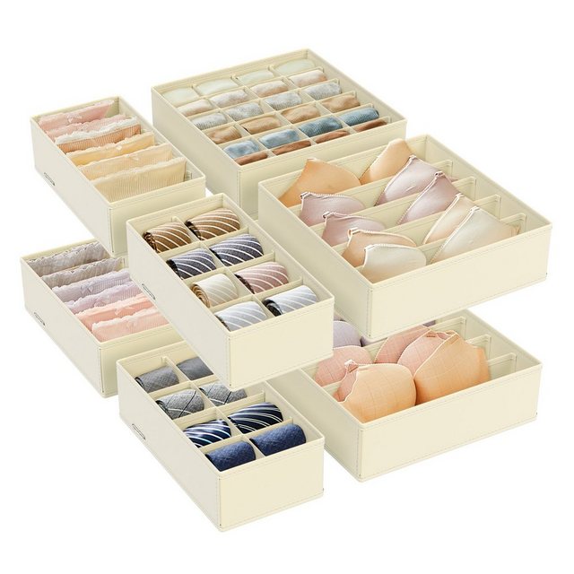 Bild von SONGMICS Aufbewahrungsbox Schubladen-Organizer, Unterwäsche-Organizer 8er Set, faltbar, Ordnungssystem, Stoffboxen
