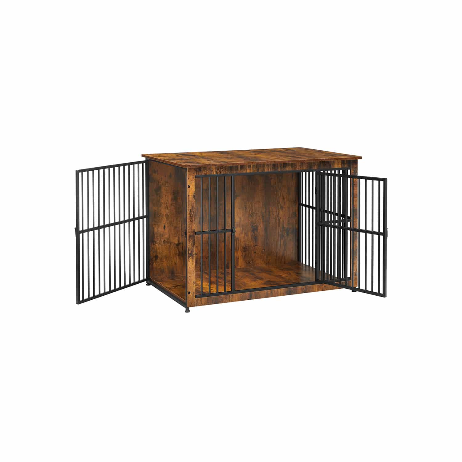 Bild von Hundekäfig mit 2 Türen modern und vintagebraun