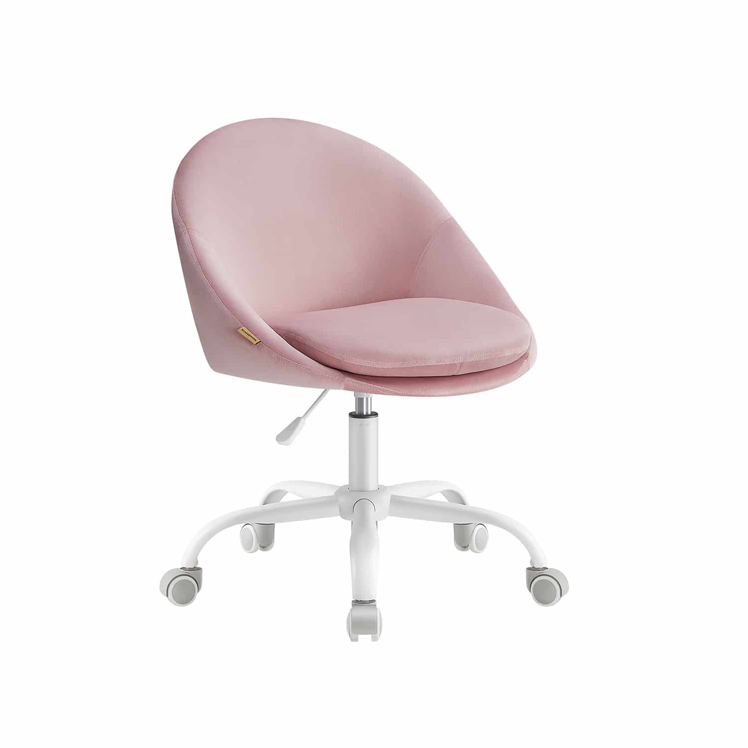 Bild von Bürostuhl aus Samt höhenverstellbar und pastellrosa