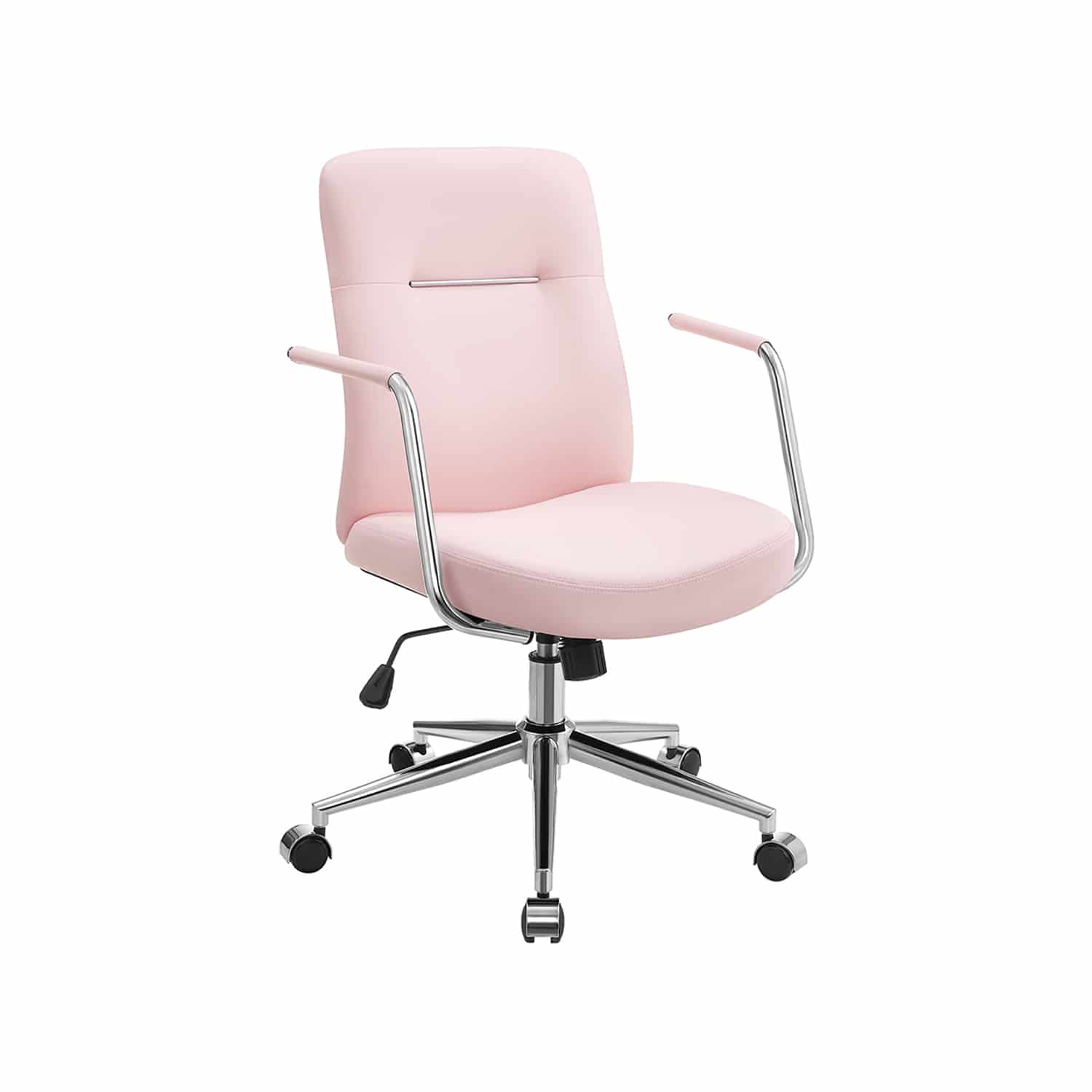 Bild von Bürostuhl mit Rückenlehnen und gebogenem Sitz pastellrosa