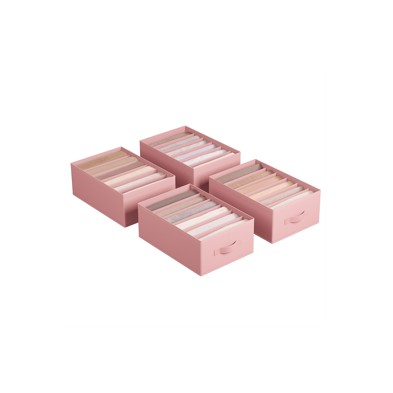 Bild von Kleiderschrank-Organizer 4er Set 42 x 30 x 17 cm pastellrosa
