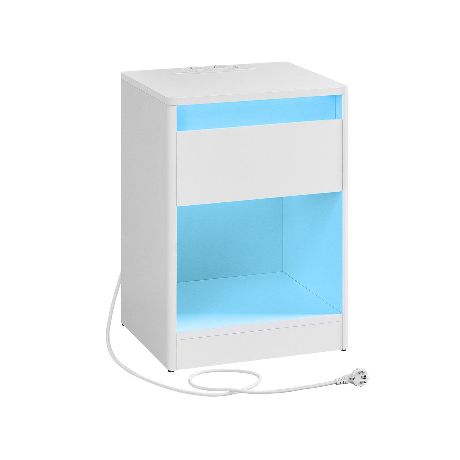 Bild von Nachttisch mit LED-Beleuchtung modern wolkenweiß