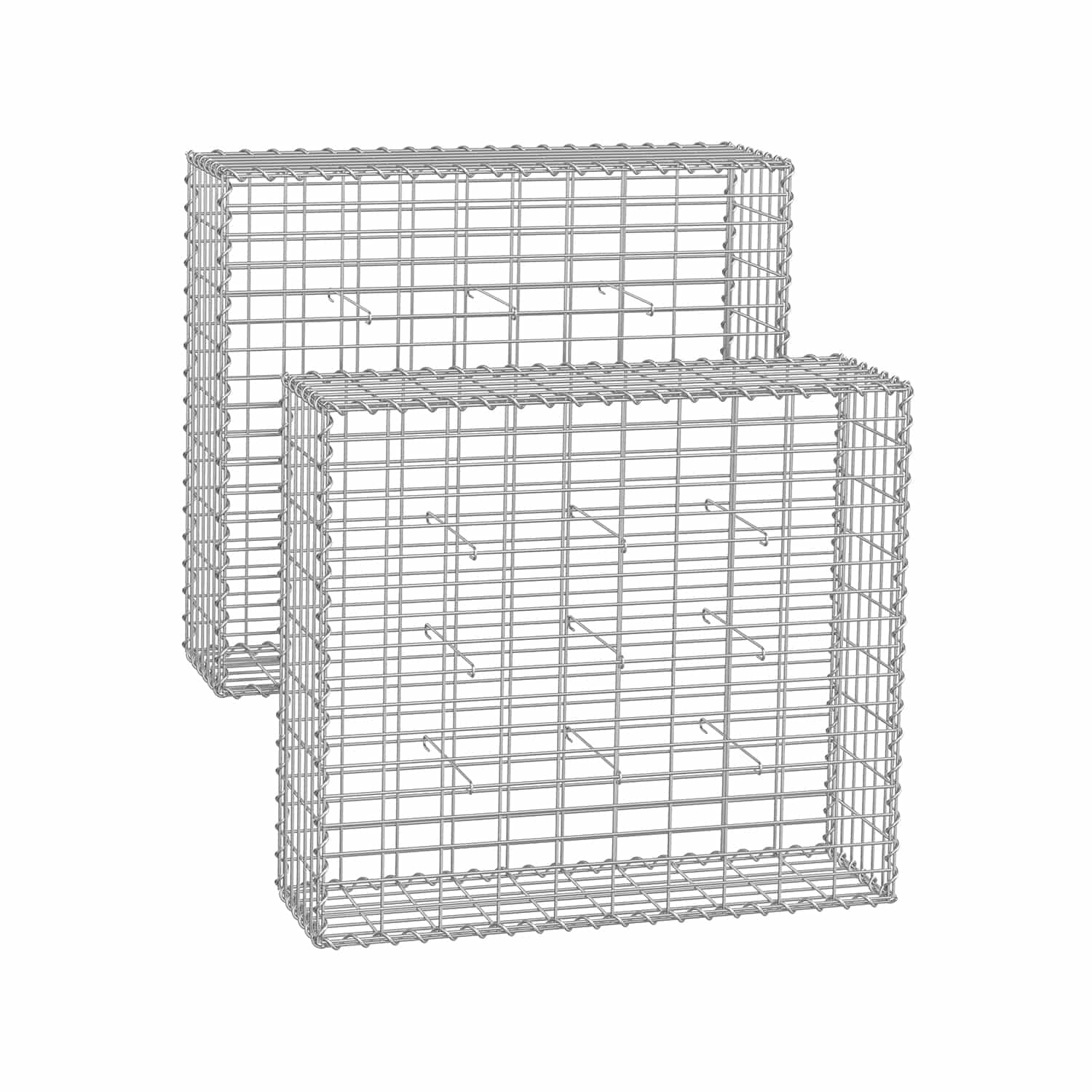 Bild von Drahtkorb mit 5 x 10 cm Maschenweite 2er Set silber