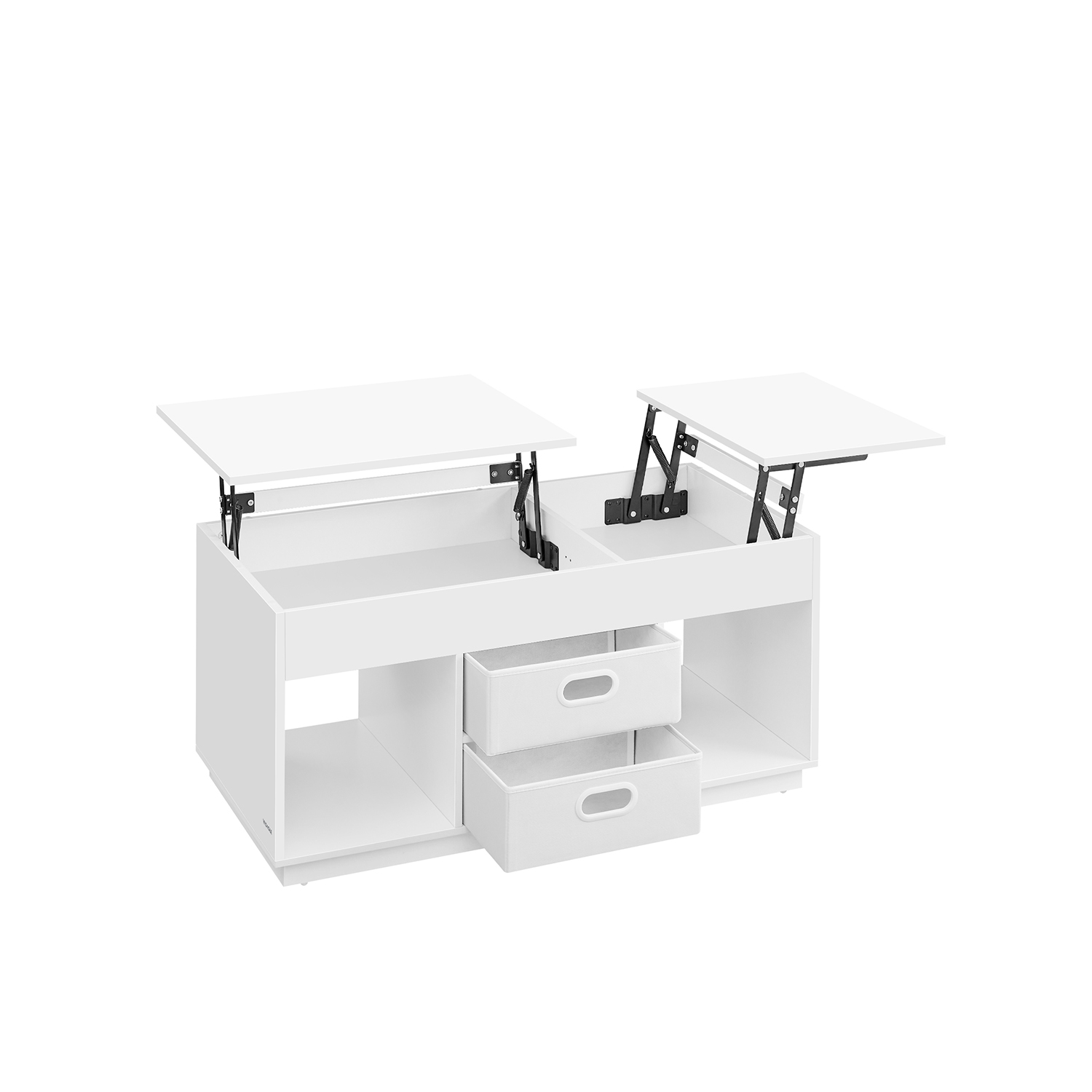 Bild von Couchtisch mit 2 Schubladen und Fächern schneeweiß