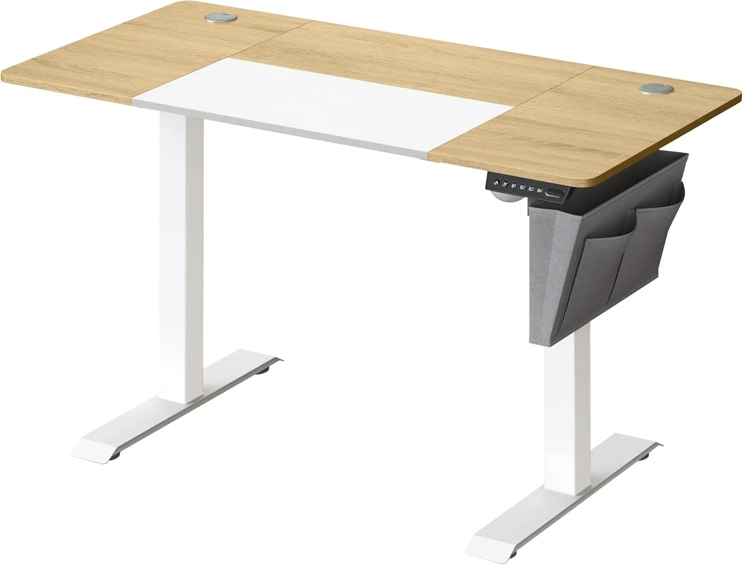 Bild von SONGMICS Schreibtisch Höhenverstellbarer elektrisch, USB-C-Anschluss (mit Stoff- Organizer), stufenlos verstellbar, Memory-Funktion mit 4 Höhen, 120/140/160/180 cm