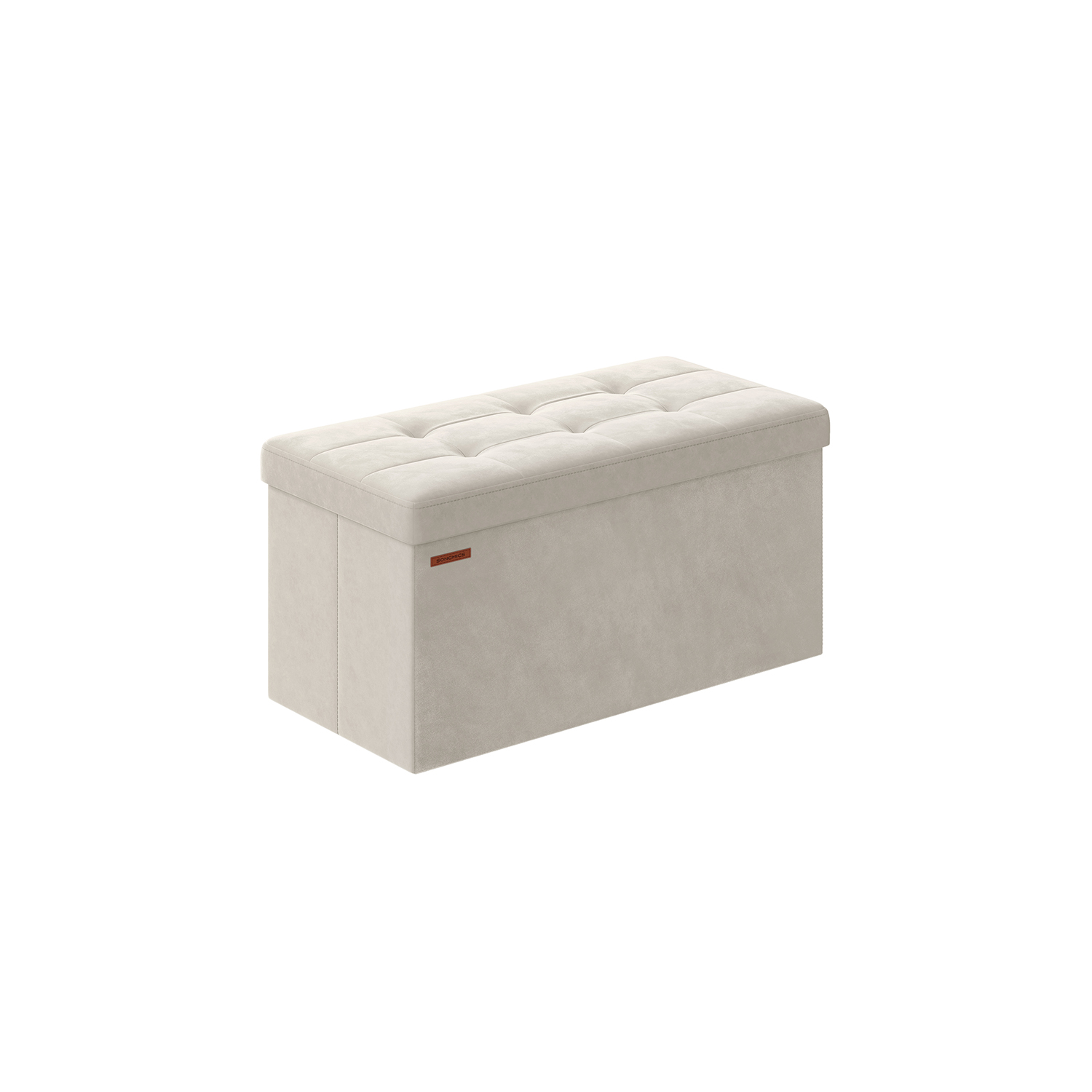 Bild von Sitzbank mit Stauraum aus Samt 38 x 76 x 38 cm