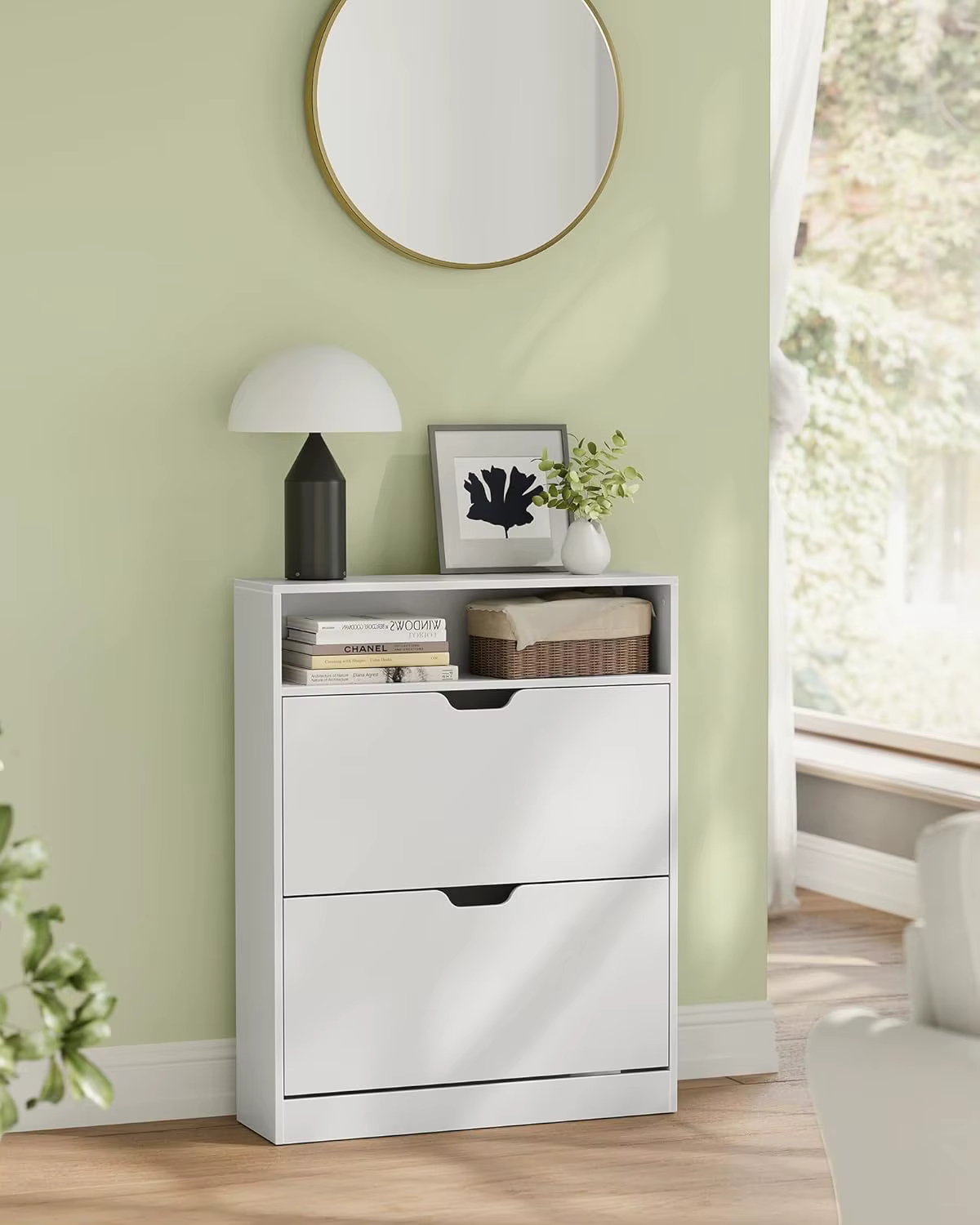 Bild von VASAGLE Schuhschrank 2 Klappen, Schuhkipper, Schuhregal, Schuhaufbewahrung