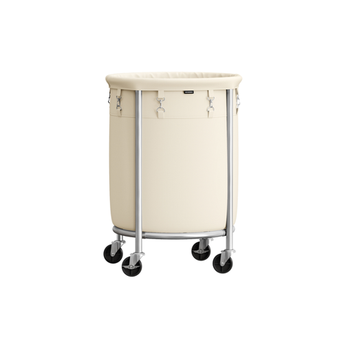 Bild von Wäschekorb 110 Liter mit Rollen und Wäschesack grau-silbern