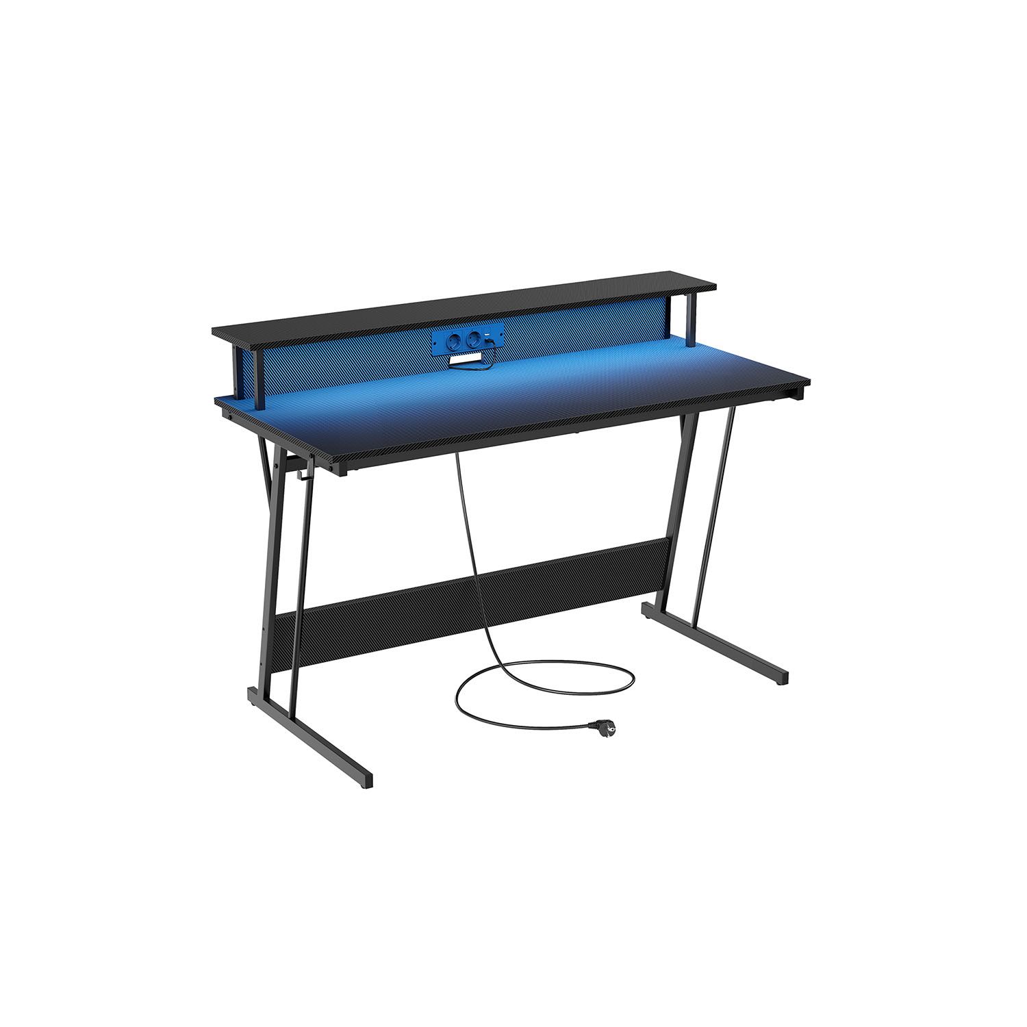 Bild von Schreibtisch mit Monitorständer 55 x 135 x 76 cm Kohlschwarz
