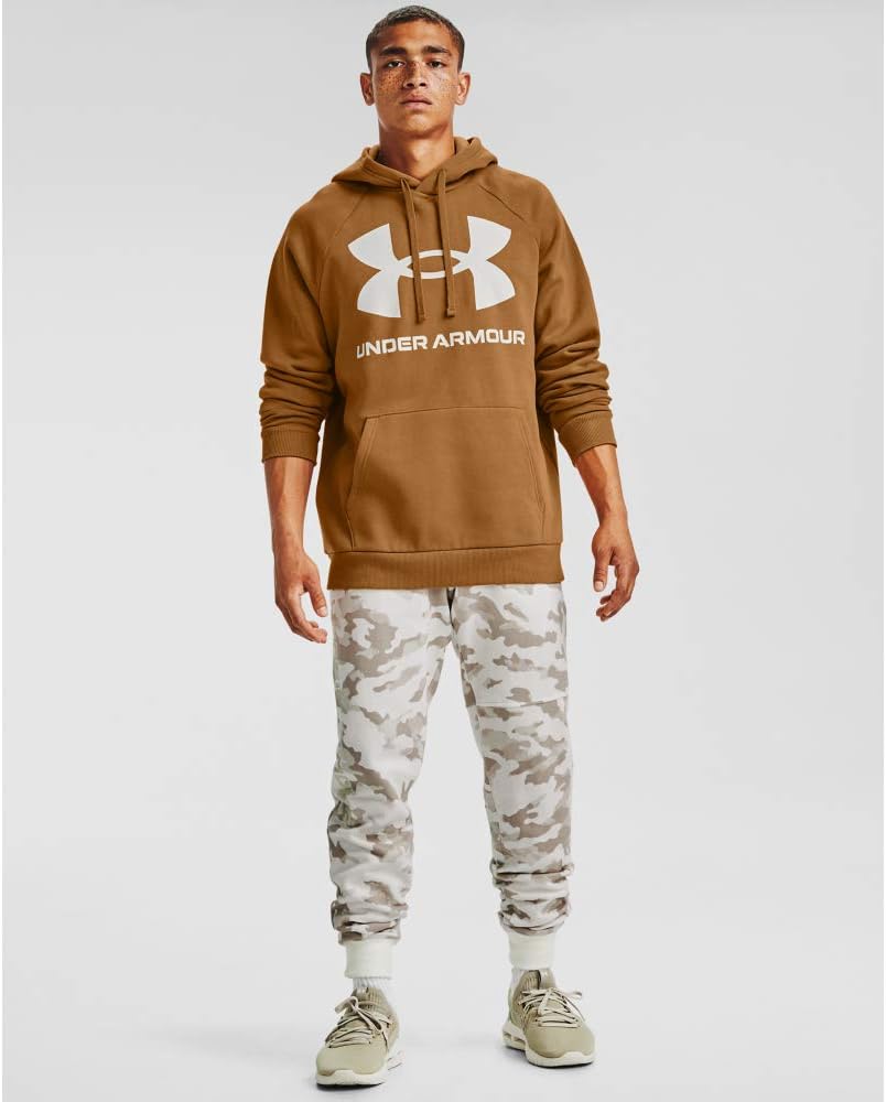 Bild von Under Armour Rival Fleece Big Logo HD, sportlicher Kapuzenpullover mit loser Passform, bequemes und warmes Sweatshirt für Männer Herren, Blau (Midnight Navy/Onyx White) M-L
