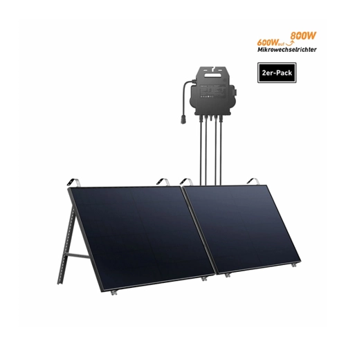 Bild von Anker SOLIX RS40P Balkonkraftwerk Set Premium für Neigungsmontage (2x 445W) - Schwarz