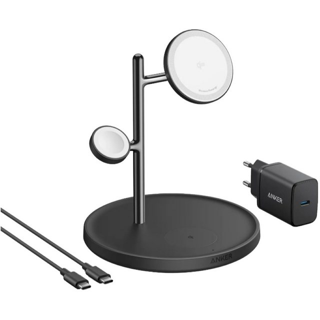 Bild von Anker Innovations MagGo Magnetic Wireless Charger 15W 3-in-1 Stand Black EU Plug (B25M3311)
