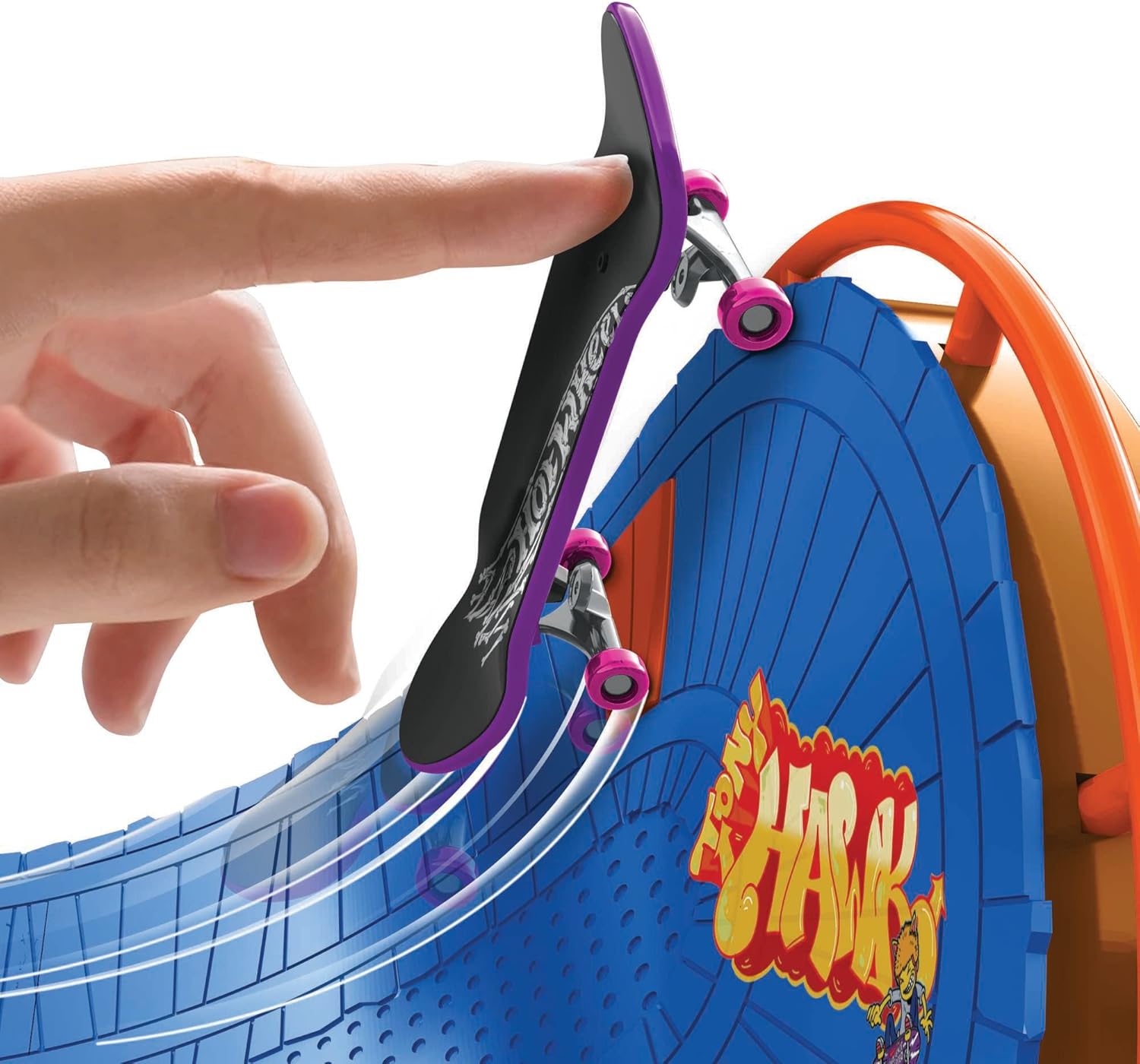 Bild von HOT Wheels Skate Vergnügungspark Skateset - Fingerboard & Skateschuhe, mit 360-Grad-Action, Stunt-Hindernissen, aktivierbaren Geräuschen und erweiterbarem Skatepark, für Kinder ab 5 Jahren, HGT95