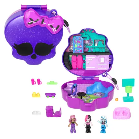 Bild von Polly Pocket Spielwelt Monster High Schatulle, mit 3 kleinen Puppen