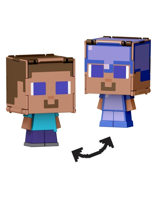 Bild von Minecraft - Flippin' Figure - Steve in Encharted Armour + Steve - Figur
