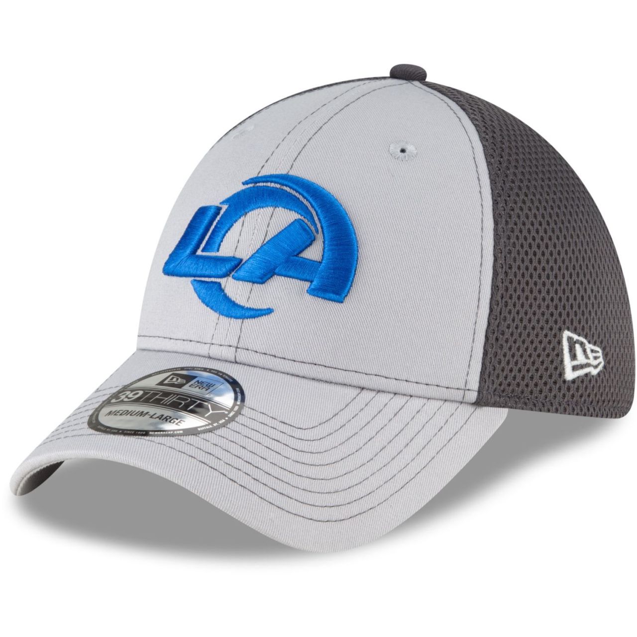 Bild von New Era, Herren, Cap, 39Thirty Stretch Mesh Cap - Los Angeles Rams - M/L, Grau, (L)