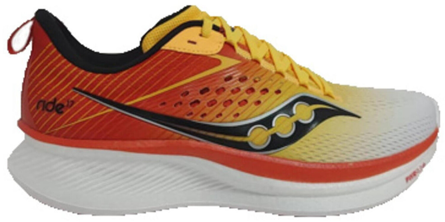 Bild von Saucony Herren Ride 17 Laufschuhe Neutralschuh Weiß - Orange 46,5