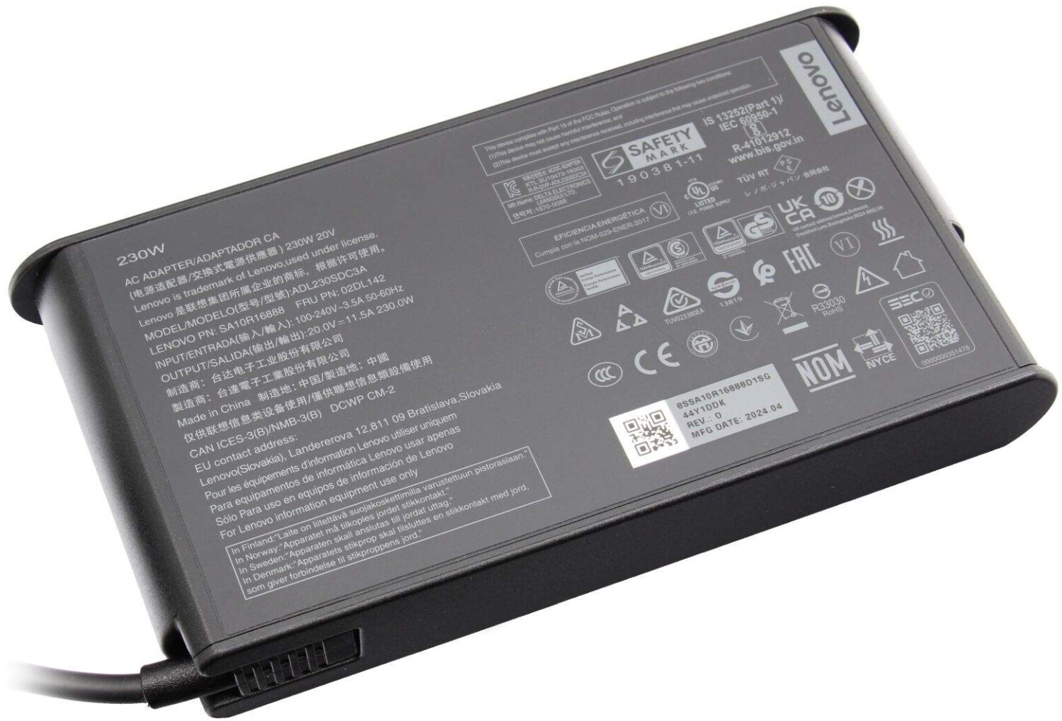 Bild von Lenovo Slim AC Adapter(CE) (230 W), Notebook Netzteil, Schwarz